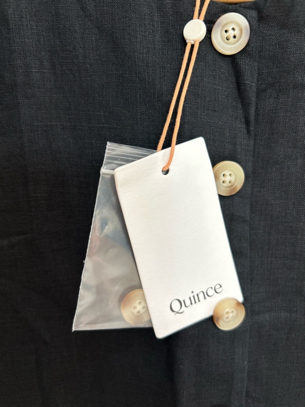 Quince Black European Linen Longline Vest Button-Front Top Size XS NWT Old Money - Picture 5 of 11